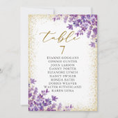Gouden Paarse Lavendel Tafelnummer Zitkaart (Voorkant)
