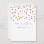 Gouden Paarse repetitie Dinner Party Uitnodiging (Voorkant)