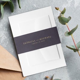 Gouden paarse trouwuitnodiging uitnodigingen wikkel