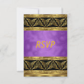 Gouden Paarse verjaardagsuitnodiging RSVP (Voorkant)