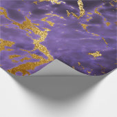 Gouden Paarse Violette Marmeren Vloeistof Metallic Cadeaupapier (Hoek)