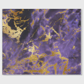 Gouden Paarse Violette Marmeren Vloeistof Metallic Cadeaupapier (Vlak)