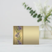 Gouden Paarse Violette Visitekaartjes (Staand voorkant)
