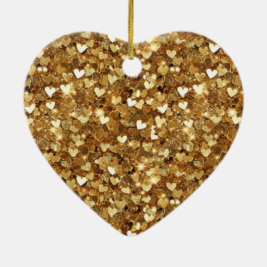 Gouden Paarse volg je hart Keramisch Ornament (Achterkant)