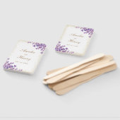 Gouden Paarse Waterverf Violet Lavendel Bruiloft Handwaaier (Niet-gemonteerd)