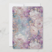Gouden Paarse Witte Bloemen Sparkle Verjaardag Kaart (Achterkant)