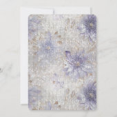 Gouden Paarse Witte Bloemen Sparkle Verjaardag Kaart (Achterkant)