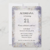 Gouden Paarse Witte Bloemen Sparkle Verjaardag Kaart (Voorkant)