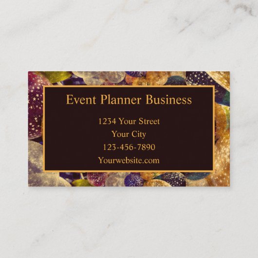  gouden Paarse zwarte ballonnen Visitekaartje (Achterkant)