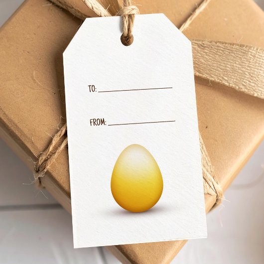 Gouden paasei cadeaulabel