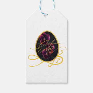 Gouden Paasei en Elegante Iris Cadeaulabel