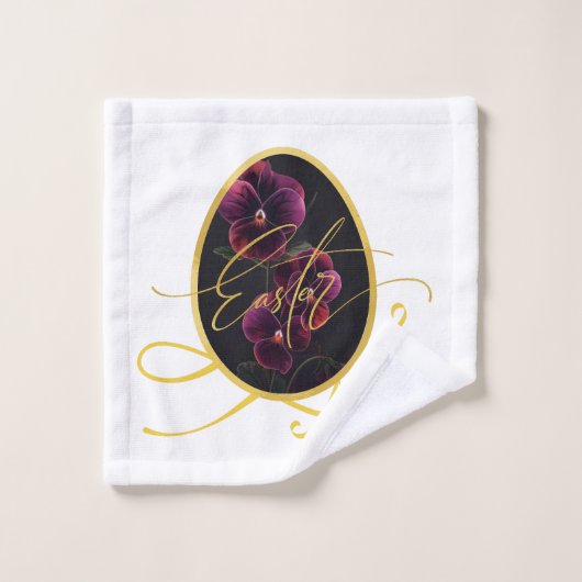 Gouden Paasei en Elegante Iris Washandje (Wasdoekje)