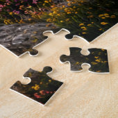 Gouden pad door de bergenpuzzel legpuzzel (Zijkant)