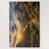 Gouden pad door de bergenpuzzel legpuzzel (Verticaal)