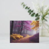 Gouden pad door Paarse Bossen Briefkaart (Staand voorkant)