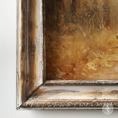 Gouden pad in herfstbosschilderij Herfst Poster