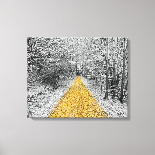 Gouden Pad Winter landschap verpakt canvas Afdruk (Voorkant)