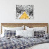Gouden Pad Winter landschap verpakt canvas Afdruk (Insitu (Slaapkamer))