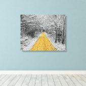Gouden Pad Winter landschap verpakt canvas Afdruk (Insitu (Houten vloer))