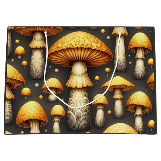 Gouden Paddenstoelen Groot Cadeauzakje (Voorkant)
