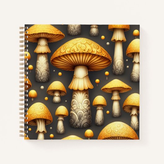 Gouden Paddenstoelen Notitieboek (Voorkant)