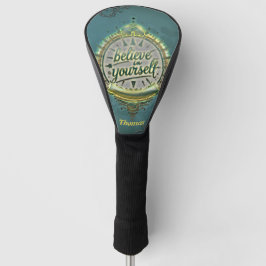 Gouden paden: geloof in jezelf. golfheadcover