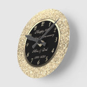 Gouden Pailletten Diamanten 50ste Huwelijksverjaar Ronde Klok (Hoek)