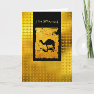 Gouden Pailletten Eid Mubarak Feestdagen Kaart