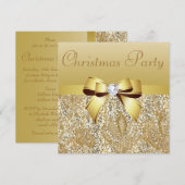 Gouden pailletten, Kerstmis Partij Gedrukte Boog D Kaart (Voorkant / Achterkant)