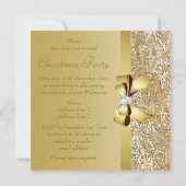 Gouden pailletten, Kerstmis Partij Gedrukte Boog D Kaart (Achterkant)