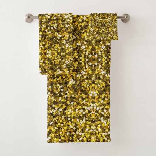 Gouden pailletten patroon bad handdoek (Insitu)