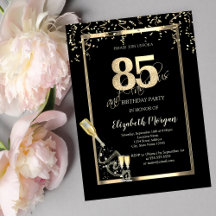 Gouden Pailletten, Wijn Glas Fles 85e Verjaardag