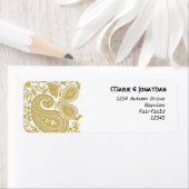 Gouden paisley damast indiaanse bruiloft etiket (Insitu)