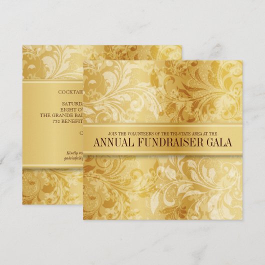 Gouden Paisley Draai Event Kaart (Voorkant / Achterkant)