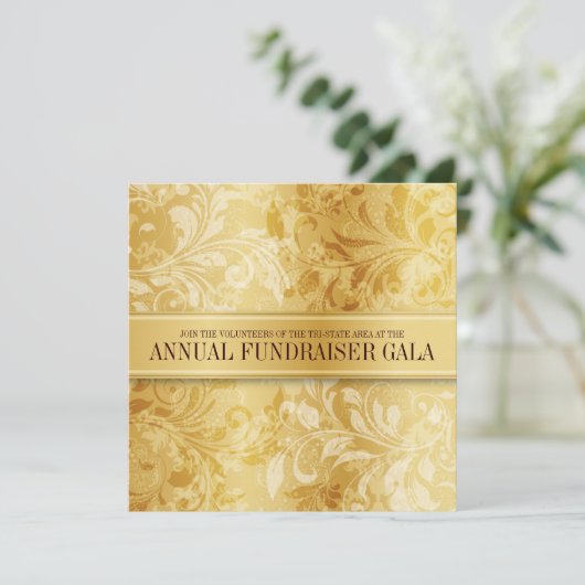 Gouden Paisley Draai Event Kaart (Staand voorkant)