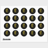 Gouden Paisley Jaar van het Paard Ronde Sticker (Vel)