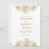 Gouden paisley kant mandala kaart (Voorkant)