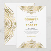 Gouden paisley kant mandala kaart (Voorkant / Achterkant)