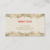 Gouden Paisley Kant met Cream Achtergrond Visitekaartje (Achterkant)