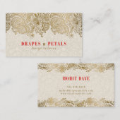 Gouden Paisley Kant met Cream Achtergrond Visitekaartje (Voorkant / Achterkant)