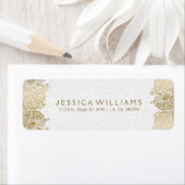 Gouden Paisley Kant op Wit Etiket (Insitu)