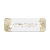 Gouden Paisley Kant op Wit Etiket (Voorkant)