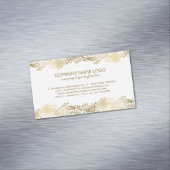 Gouden Paisley Kant Witte Damasks Magnetisch Visitekaartje (Voorbeeld)