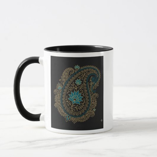 Gouden Paisley Lotus Mok (Links)