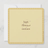 Gouden paisley moslim bruiloft kaart (Achterkant)