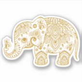 Gouden paisley olifant sticker (Voorkant)