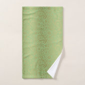 Gouden paisley patroon groene achtergrond bad handdoek (Handdoek)