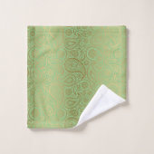 Gouden paisley patroon groene achtergrond bad handdoek (Wasdoekje)