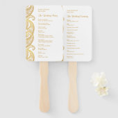 Gouden Paisley Traditioneel Indiase bruiloft progr Handwaaier (Voorkant en achterkant)