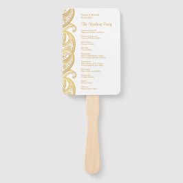 Gouden Paisley Traditioneel Indiase bruiloft progr Handwaaier